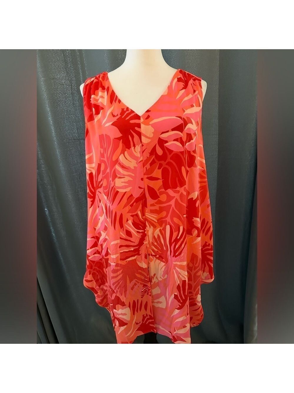 Chico's Sleeveless Blouse Womens Size XXL (4) Tropical Sleeveless